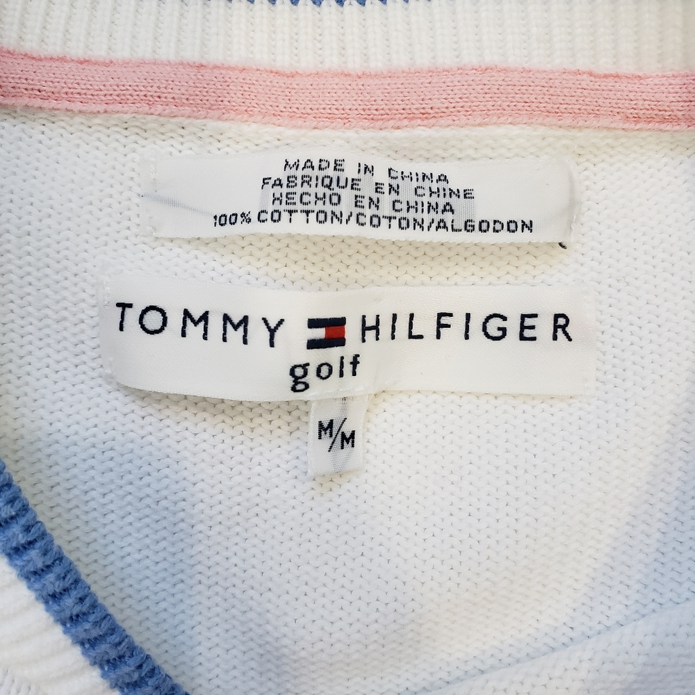 Vintage Tommy Hilfiger Golf Cotton Knit Cable Long Sleeve Sweater Size M - Picture 6 of 10